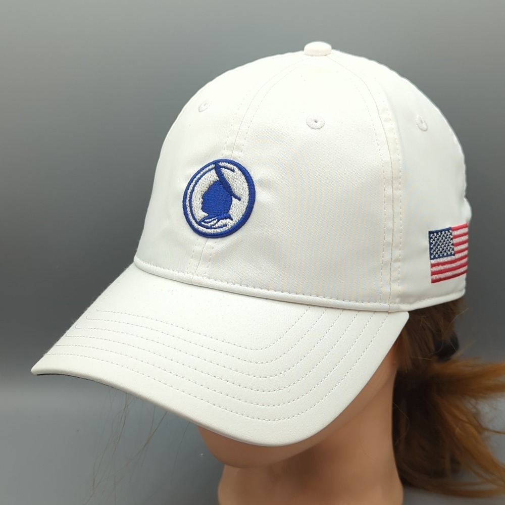 Onwentsia Club Golf Hat Cap Adjustable Strapback White Taylormade USA Flag